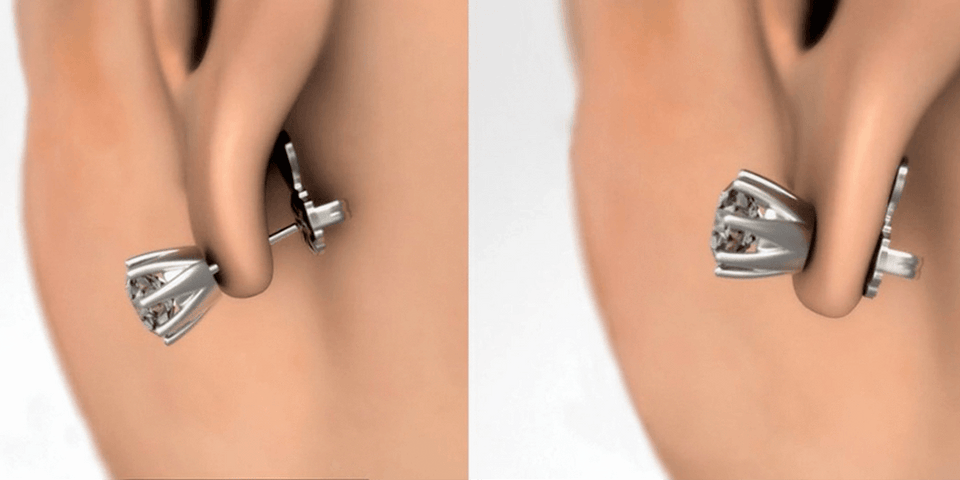 18K Gold Hypoallergenic Support Earring Backs