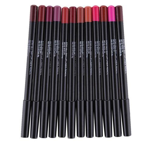 12PCs Waterproof Matte Lip Liners Set