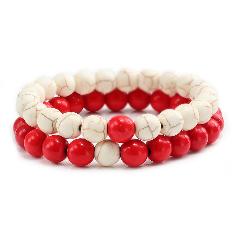 2 Piece Natural Stone Couple's Distance Bracelet