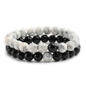 2 Piece Natural Stone Couple's Distance Bracelet