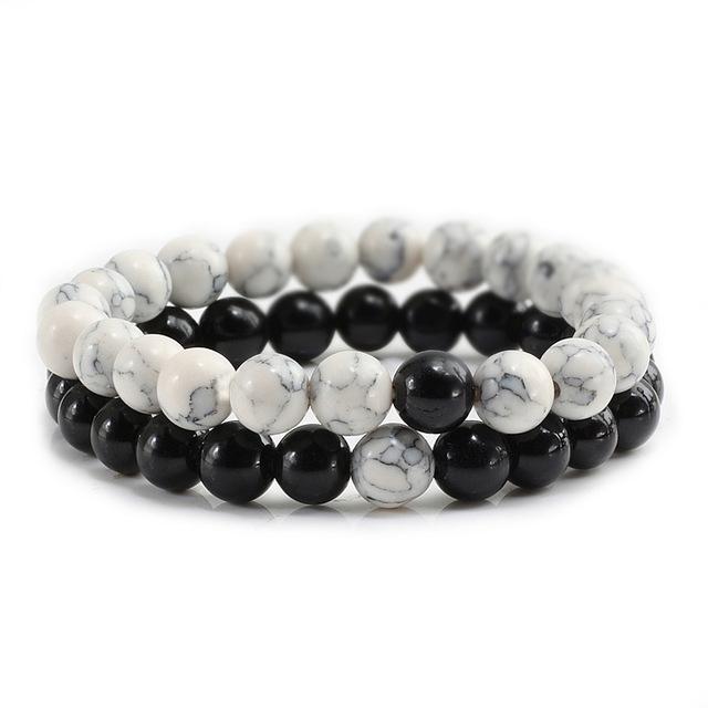 2 Piece Natural Stone Couple's Distance Bracelet