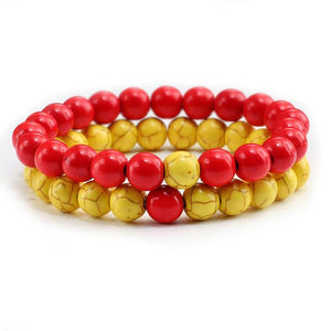 2 Piece Natural Stone Couple's Distance Bracelet
