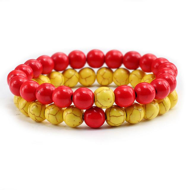 2 Piece Natural Stone Couple's Distance Bracelet