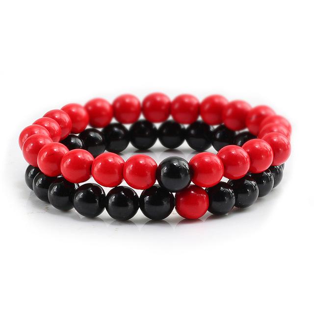 2 Piece Natural Stone Couple's Distance Bracelet