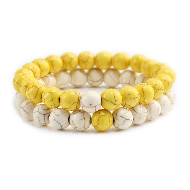 2 Piece Natural Stone Couple's Distance Bracelet