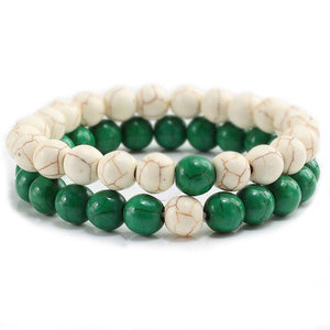 2 Piece Natural Stone Couple's Distance Bracelet