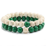 2 Piece Natural Stone Couple's Distance Bracelet