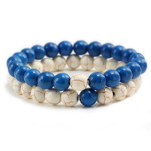 2 Piece Natural Stone Couple's Distance Bracelet