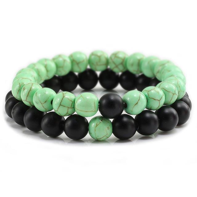 2 Piece Natural Stone Couple's Distance Bracelet