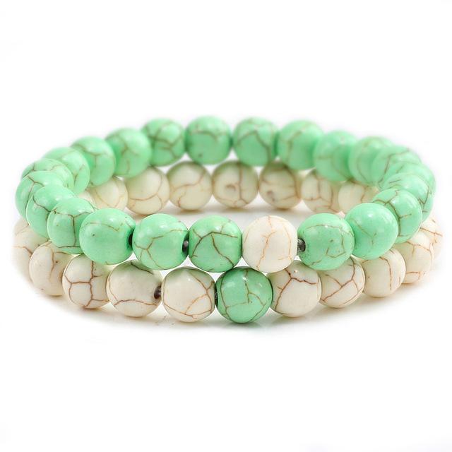 2 Piece Natural Stone Couple's Distance Bracelet