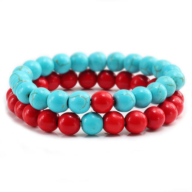 2 Piece Natural Stone Couple's Distance Bracelet