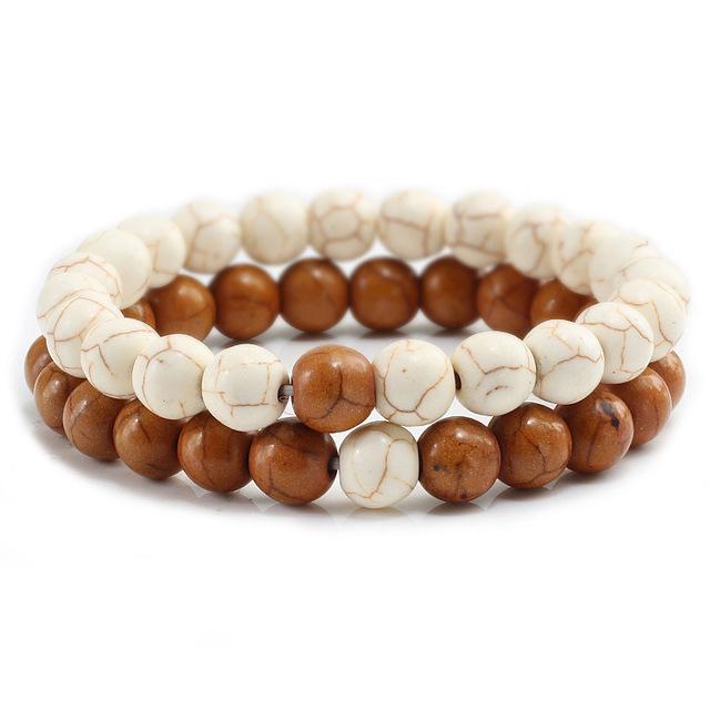 2 Piece Natural Stone Couple's Distance Bracelet