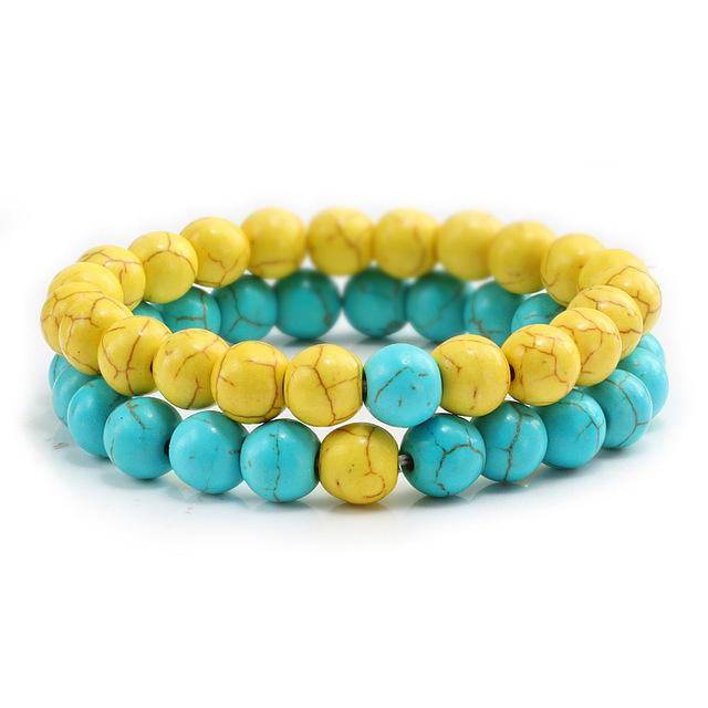 2 Piece Natural Stone Couple's Distance Bracelet