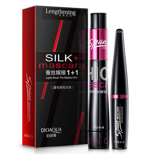 BIOAQUA Brand 2 in 1 false eyelashes + Mascara 3D Fiber Makeup